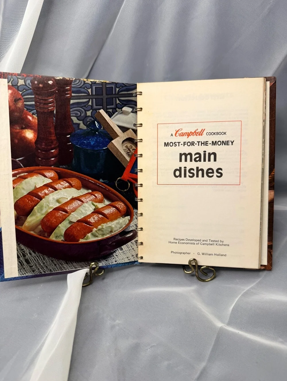 1970s Campbell Most-for-the-Money Main Dishes Cookbook Spiral Bound Vintage